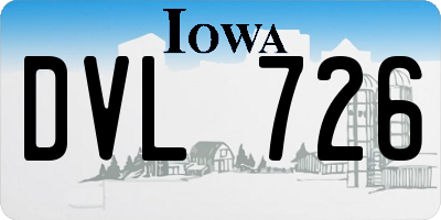 IA license plate DVL726