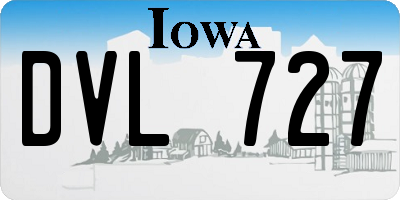 IA license plate DVL727