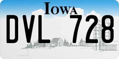 IA license plate DVL728