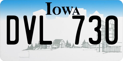 IA license plate DVL730
