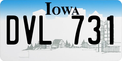 IA license plate DVL731