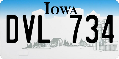 IA license plate DVL734