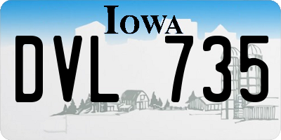 IA license plate DVL735