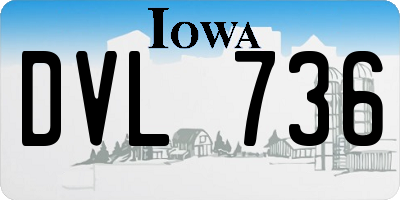 IA license plate DVL736