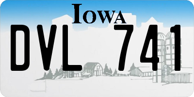 IA license plate DVL741