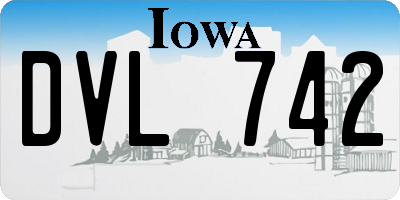 IA license plate DVL742
