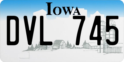 IA license plate DVL745