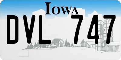 IA license plate DVL747