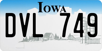 IA license plate DVL749