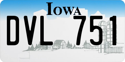 IA license plate DVL751