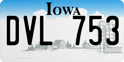 IA license plate DVL753