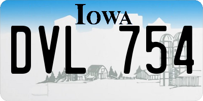 IA license plate DVL754