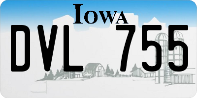 IA license plate DVL755