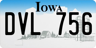 IA license plate DVL756
