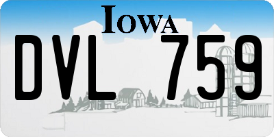 IA license plate DVL759