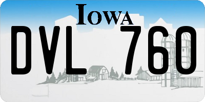 IA license plate DVL760