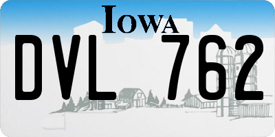 IA license plate DVL762
