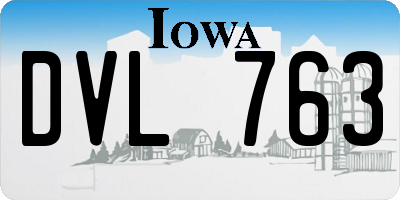IA license plate DVL763