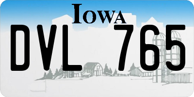 IA license plate DVL765