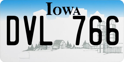IA license plate DVL766