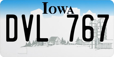 IA license plate DVL767