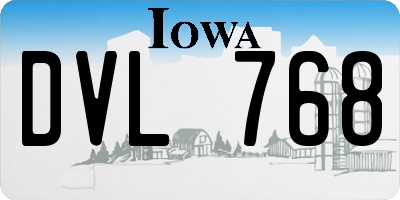 IA license plate DVL768