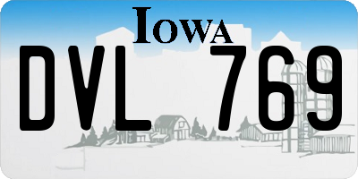 IA license plate DVL769