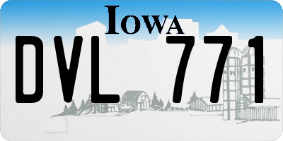 IA license plate DVL771