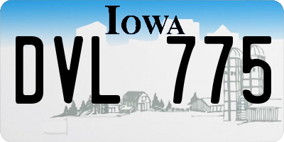 IA license plate DVL775