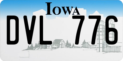 IA license plate DVL776