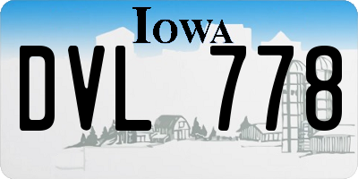 IA license plate DVL778