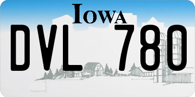 IA license plate DVL780