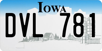 IA license plate DVL781