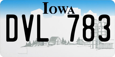 IA license plate DVL783