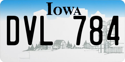 IA license plate DVL784