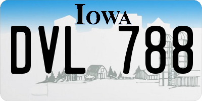 IA license plate DVL788