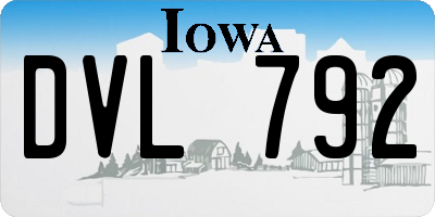 IA license plate DVL792