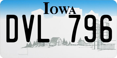 IA license plate DVL796