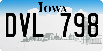 IA license plate DVL798
