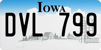 IA license plate DVL799