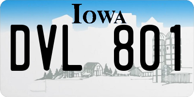 IA license plate DVL801