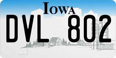 IA license plate DVL802