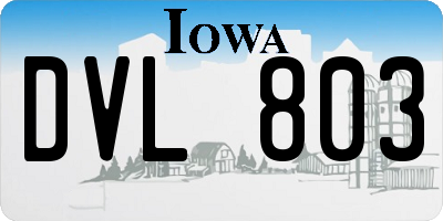 IA license plate DVL803