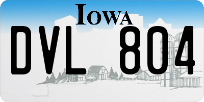 IA license plate DVL804