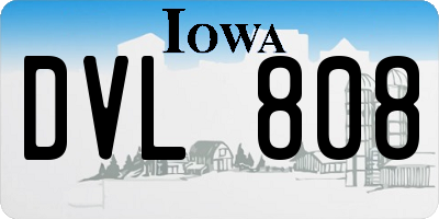 IA license plate DVL808