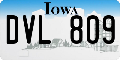 IA license plate DVL809