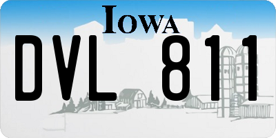 IA license plate DVL811