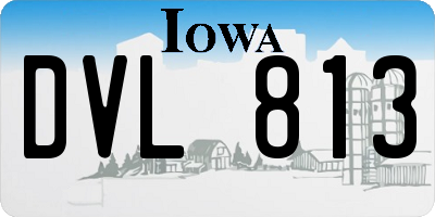 IA license plate DVL813
