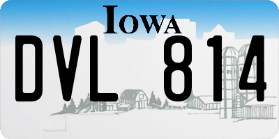IA license plate DVL814