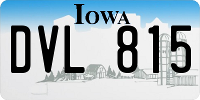 IA license plate DVL815